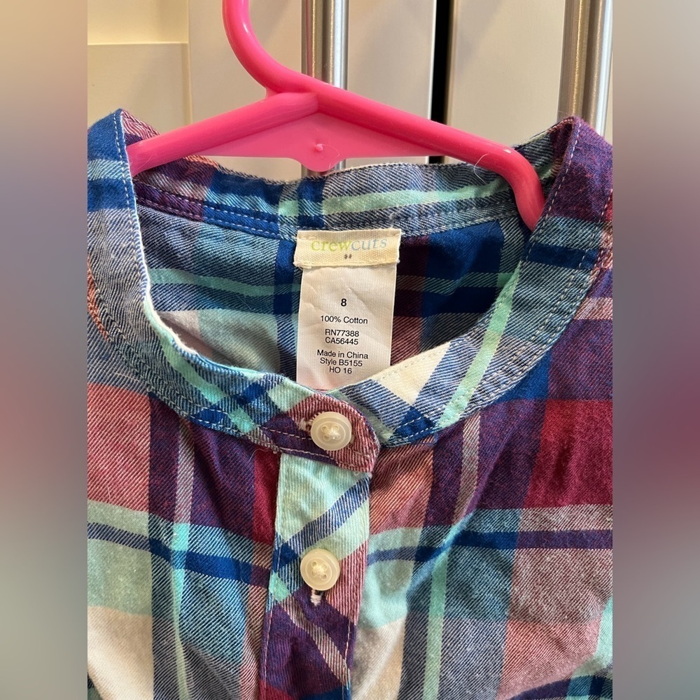 J. Crew crewcuts plaid flannel tunic shirt size 8 - Picture 7 of 7